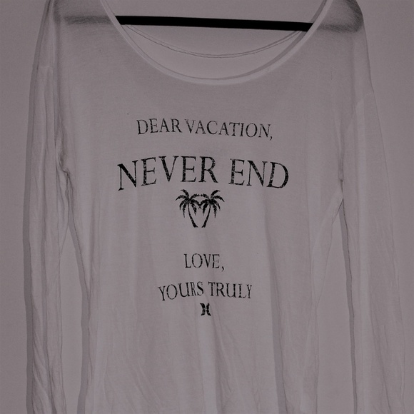 Hurley Graphic Tee Open Back Vacation Shirt - Picture 2 of 8